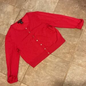White House Black Market Vibrant Red cardigan with snaps size small